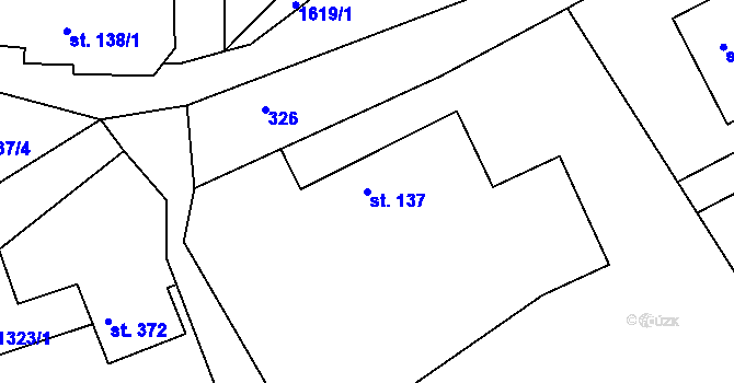 Parcela st. 137 v KÚ Ohnišov, Katastrální mapa
