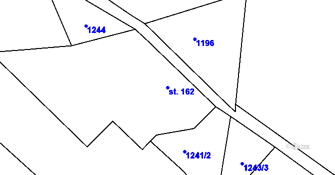 Parcela st. 162 v KÚ Ohnišov, Katastrální mapa