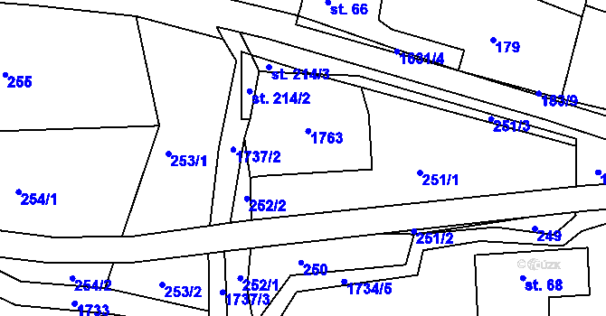 Parcela st. 214/1 v KÚ Ohnišov, Katastrální mapa