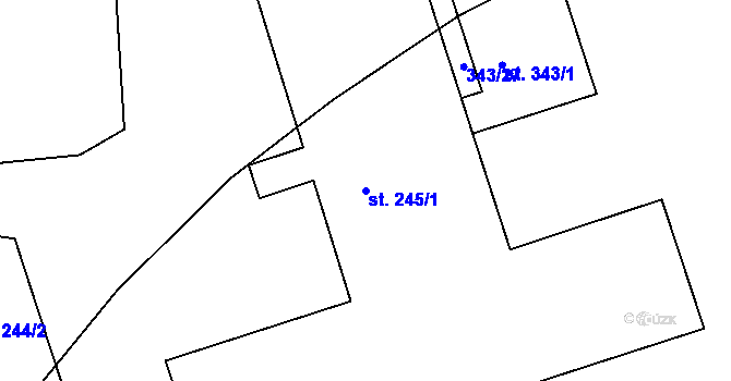Parcela st. 245/1 v KÚ Ohnišov, Katastrální mapa