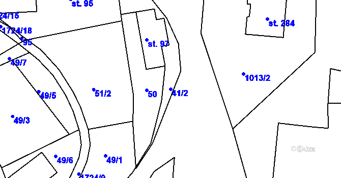 Parcela st. 41/2 v KÚ Ohnišov, Katastrální mapa