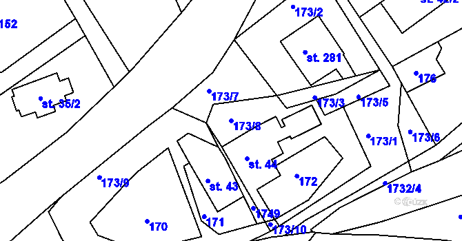Parcela st. 173/8 v KÚ Ohnišov, Katastrální mapa