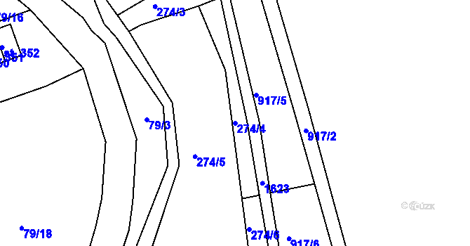 Parcela st. 274/4 v KÚ Ohnišov, Katastrální mapa