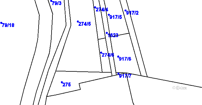 Parcela st. 274/6 v KÚ Ohnišov, Katastrální mapa