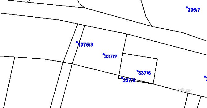 Parcela st. 337/2 v KÚ Ohnišov, Katastrální mapa
