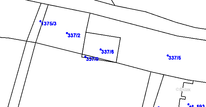 Parcela st. 337/6 v KÚ Ohnišov, Katastrální mapa