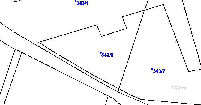 Parcela st. 343/8 v KÚ Ohnišov, Katastrální mapa
