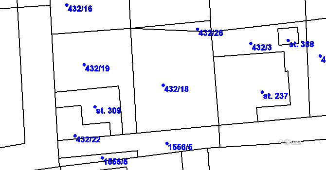 Parcela st. 432/18 v KÚ Ohnišov, Katastrální mapa