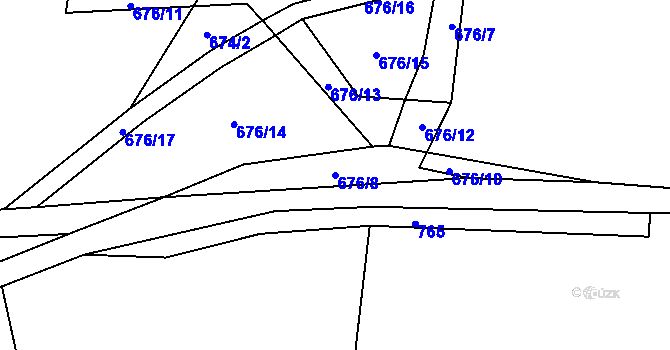 Parcela st. 676/8 v KÚ Ohnišov, Katastrální mapa