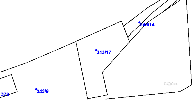 Parcela st. 343/17 v KÚ Ohnišov, Katastrální mapa