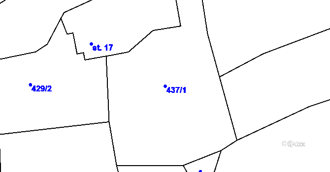 Parcela st. 437/1 v KÚ Ohnišov, Katastrální mapa