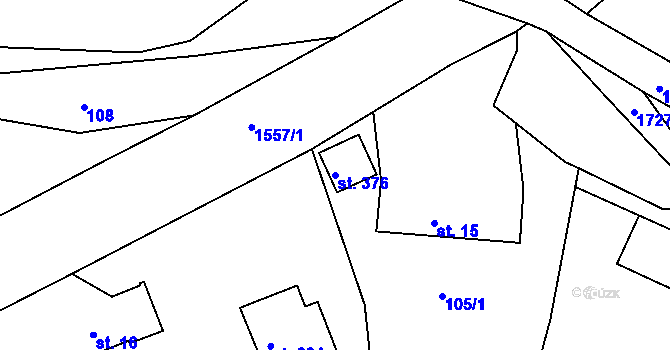 Parcela st. 376 v KÚ Ohnišov, Katastrální mapa