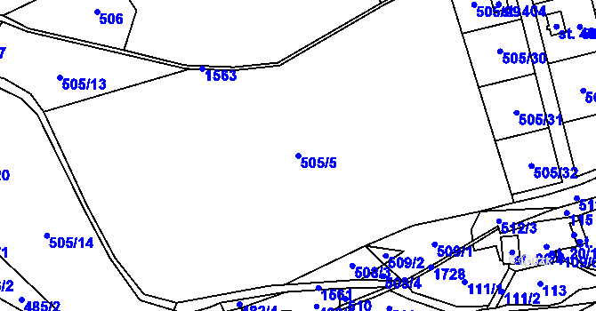 Parcela st. 505/5 v KÚ Ohnišov, Katastrální mapa