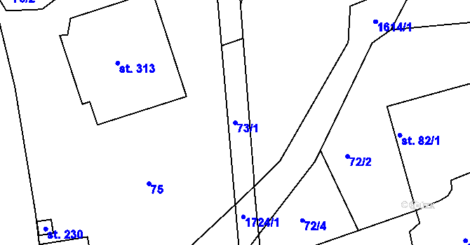 Parcela st. 73/1 v KÚ Ohnišov, Katastrální mapa