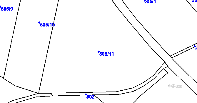 Parcela st. 505/11 v KÚ Ohnišov, Katastrální mapa
