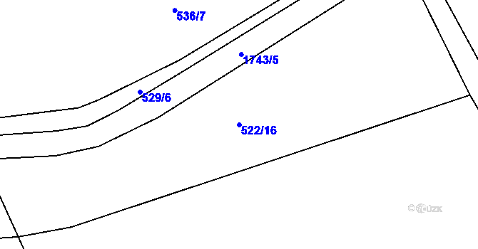 Parcela st. 522/16 v KÚ Ohnišov, Katastrální mapa