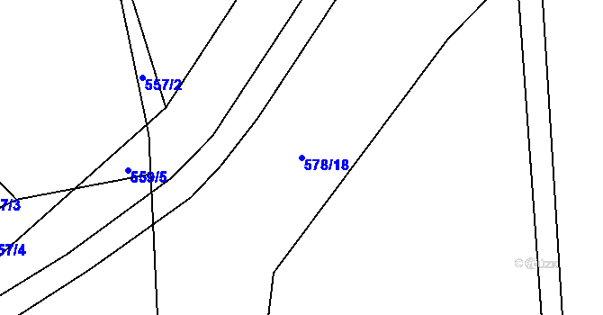 Parcela st. 578/18 v KÚ Ohnišov, Katastrální mapa