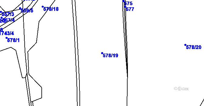 Parcela st. 578/19 v KÚ Ohnišov, Katastrální mapa
