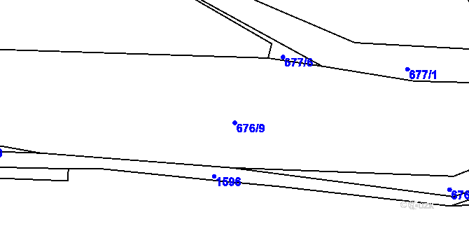 Parcela st. 676/9 v KÚ Ohnišov, Katastrální mapa