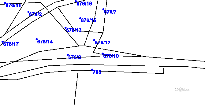 Parcela st. 676/10 v KÚ Ohnišov, Katastrální mapa