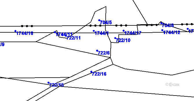 Parcela st. 722/6 v KÚ Ohnišov, Katastrální mapa