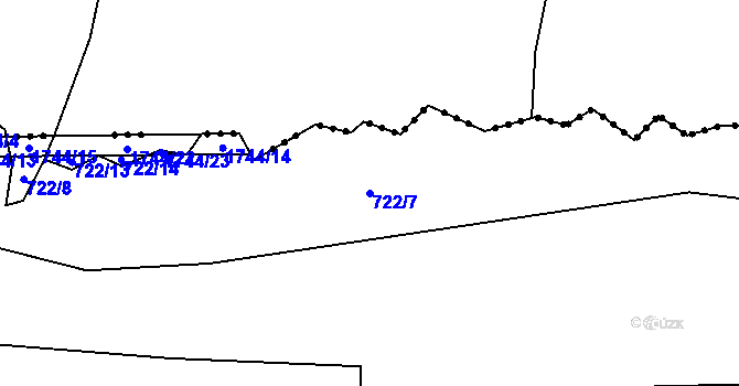 Parcela st. 722/7 v KÚ Ohnišov, Katastrální mapa
