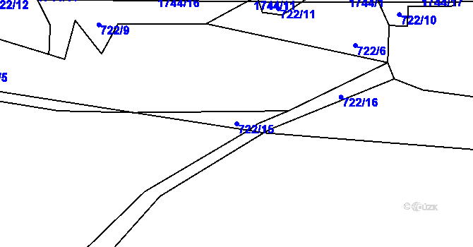 Parcela st. 722/15 v KÚ Ohnišov, Katastrální mapa