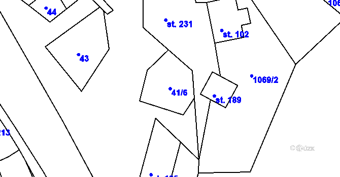 Parcela st. 41/6 v KÚ Ohnišov, Katastrální mapa
