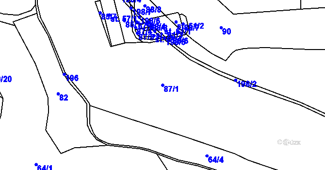 Parcela st. 87/1 v KÚ Zákraví, Katastrální mapa