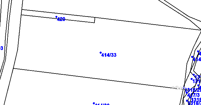 Parcela st. 414/33 v KÚ Ohnišťany, Katastrální mapa