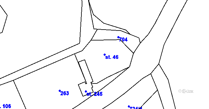 Parcela st. 46 v KÚ Ohrazenice u Jinec, Katastrální mapa