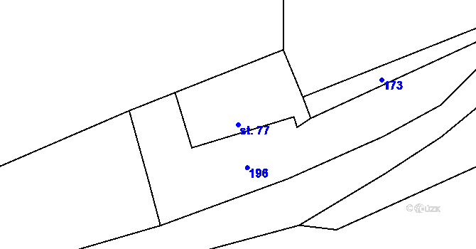 Parcela st. 77 v KÚ Ohrazenice u Jinec, Katastrální mapa