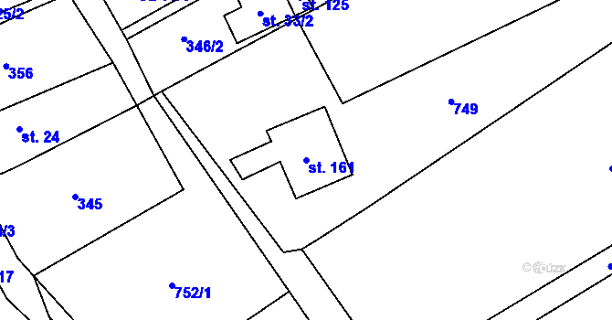 Parcela st. 161 v KÚ Ohrazenice u Jinec, Katastrální mapa