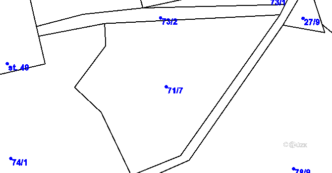 Parcela st. 71/7 v KÚ Ohrazenice u Jinec, Katastrální mapa