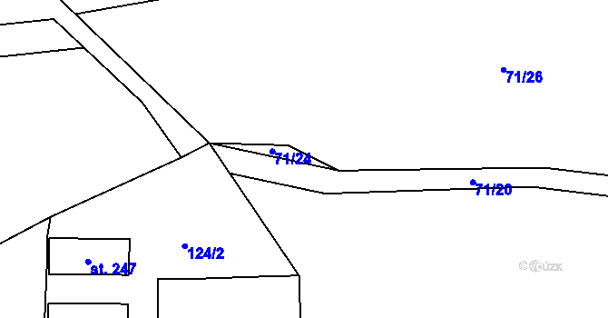 Parcela st. 71/25 v KÚ Ohrazenice u Jinec, Katastrální mapa