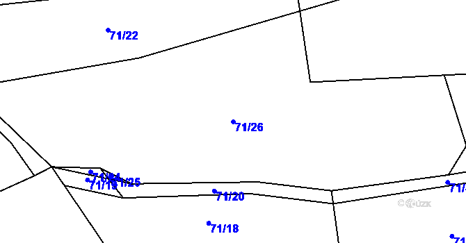 Parcela st. 71/26 v KÚ Ohrazenice u Jinec, Katastrální mapa