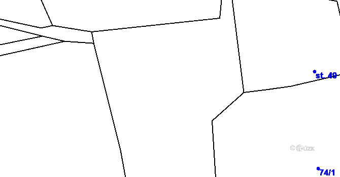 Parcela st. 74/2 v KÚ Ohrazenice u Jinec, Katastrální mapa