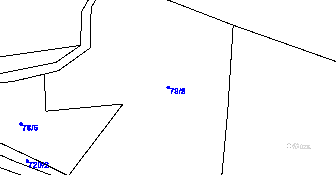 Parcela st. 78/8 v KÚ Ohrazenice u Jinec, Katastrální mapa
