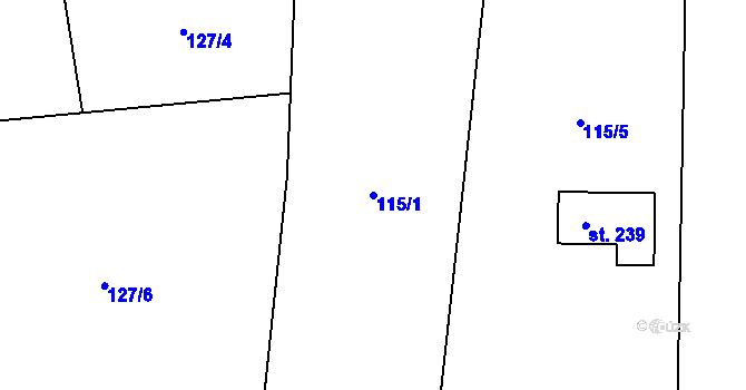 Parcela st. 115/1 v KÚ Ohrazenice u Jinec, Katastrální mapa