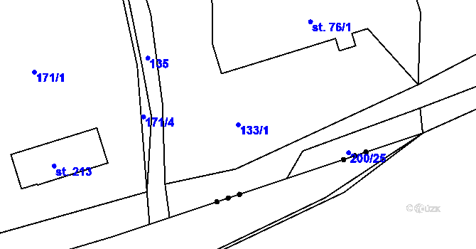 Parcela st. 133/1 v KÚ Ohrazenice u Jinec, Katastrální mapa