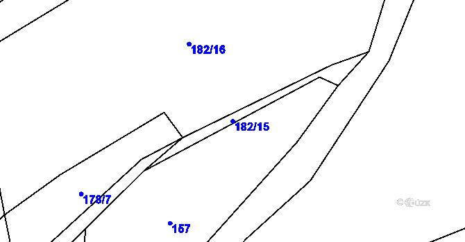 Parcela st. 182/15 v KÚ Ohrazenice u Jinec, Katastrální mapa