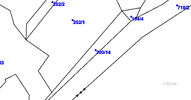 Parcela st. 200/14 v KÚ Ohrazenice u Jinec, Katastrální mapa