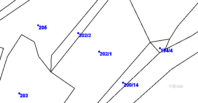 Parcela st. 202/1 v KÚ Ohrazenice u Jinec, Katastrální mapa