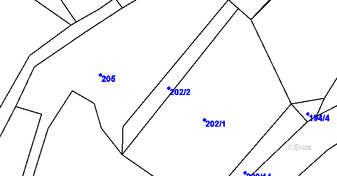 Parcela st. 202/2 v KÚ Ohrazenice u Jinec, Katastrální mapa