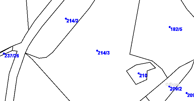 Parcela st. 214/3 v KÚ Ohrazenice u Jinec, Katastrální mapa