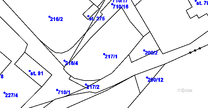 Parcela st. 217/1 v KÚ Ohrazenice u Jinec, Katastrální mapa