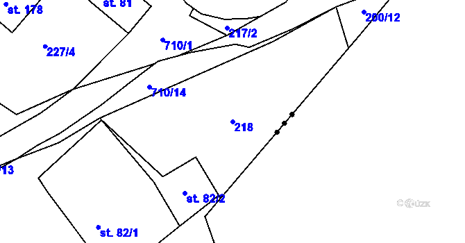 Parcela st. 218 v KÚ Ohrazenice u Jinec, Katastrální mapa