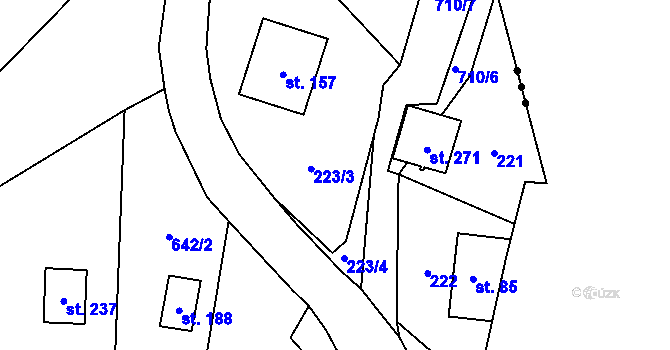 Parcela st. 223/2 v KÚ Ohrazenice u Jinec, Katastrální mapa