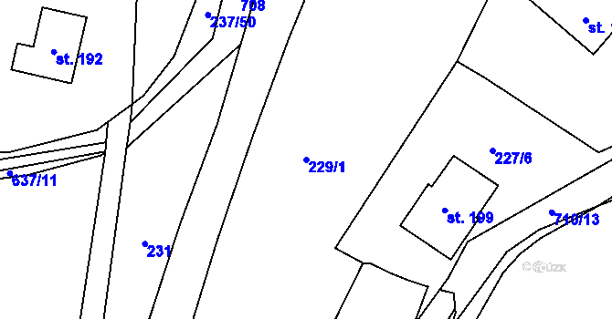 Parcela st. 229/1 v KÚ Ohrazenice u Jinec, Katastrální mapa