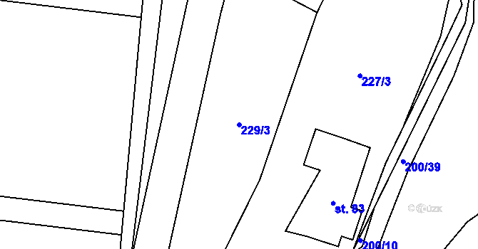 Parcela st. 229/3 v KÚ Ohrazenice u Jinec, Katastrální mapa